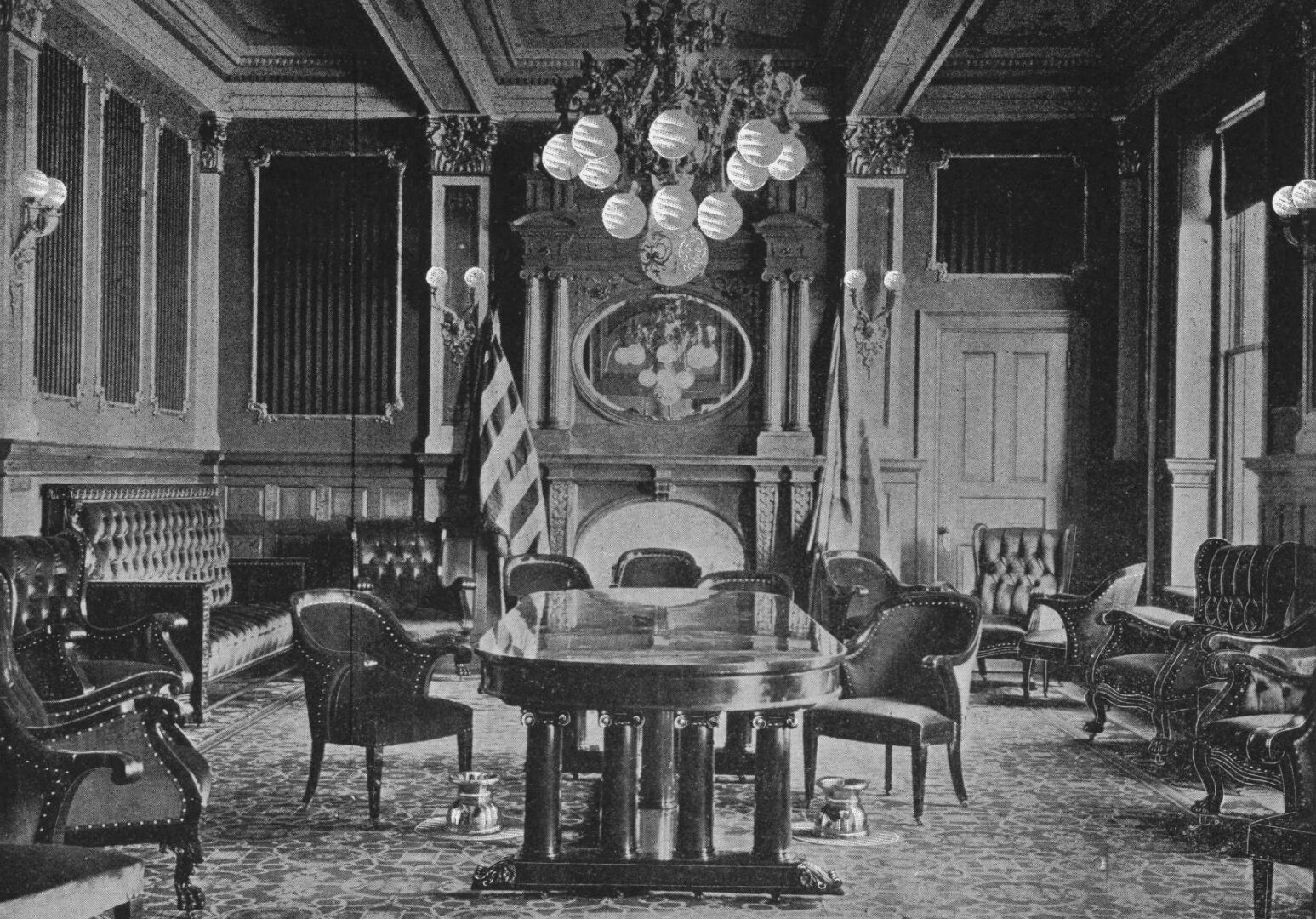 Governor's reception room at Montana State Capitol, 1902
